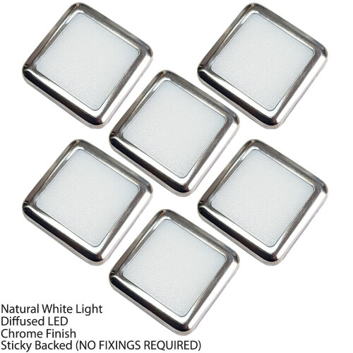 Loops Square LED Plinth Light Kit 6 NATURAL WHITE Spotlights Kitchen Bathroom Panel 2