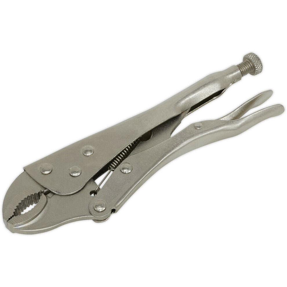 215mm Curved Locking Pliers - Drop Forged Steel - Serrated Adjustable Jaws