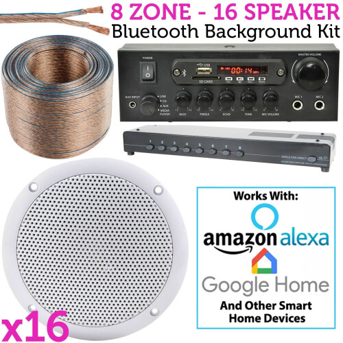 Loops 16x Ceiling Speaker Bluetooth Background Music System Shop Restaurant Kitchen 1