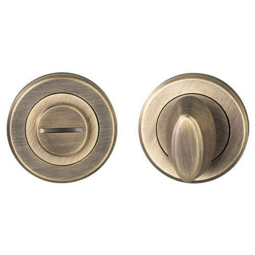 Loops Thumbturn Lock and Release Handle Beveled Edge Concealed Fix Antique Brass 2