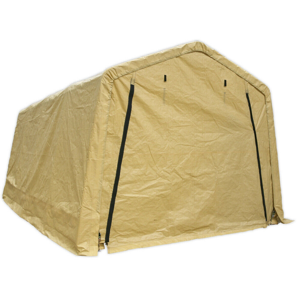 Car Port Shelter - 3m x 5.2m x 2.4m - Heavy Duty Tarpaulin - Double Zip Door