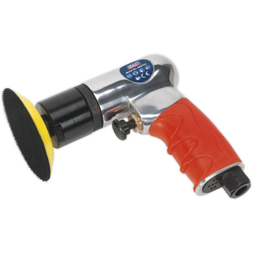 Loops 75mm Mini Air Polisher - Textured Grip - Lightweight Aluminium - Hook & Loop Pad