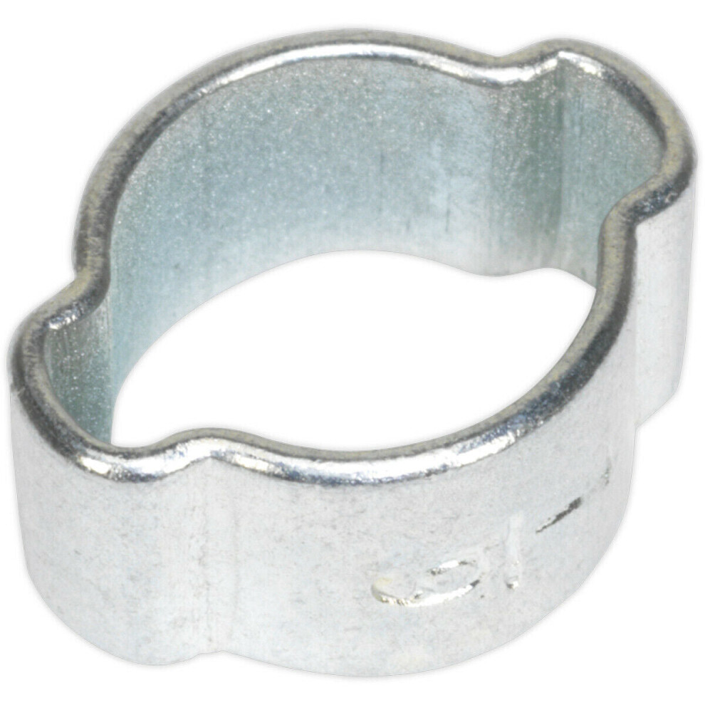 Loops 25 Pack Zinc Plated Double Ear O-Clip - 7Mm To 9Mm Diameter - Hose Pipe Fixing