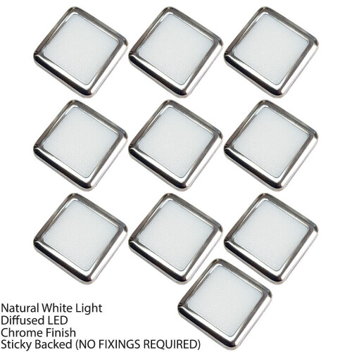 Loops Square LED Plinth Light Kit 10 NATURAL WHITE Spotlights Kitchen Bathroom Panel 2