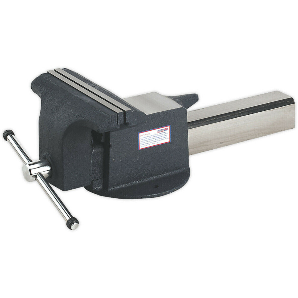 Heavy-Duty Bench Mounted Steel Vice - 250mm Jaw Width - Built In Anvil