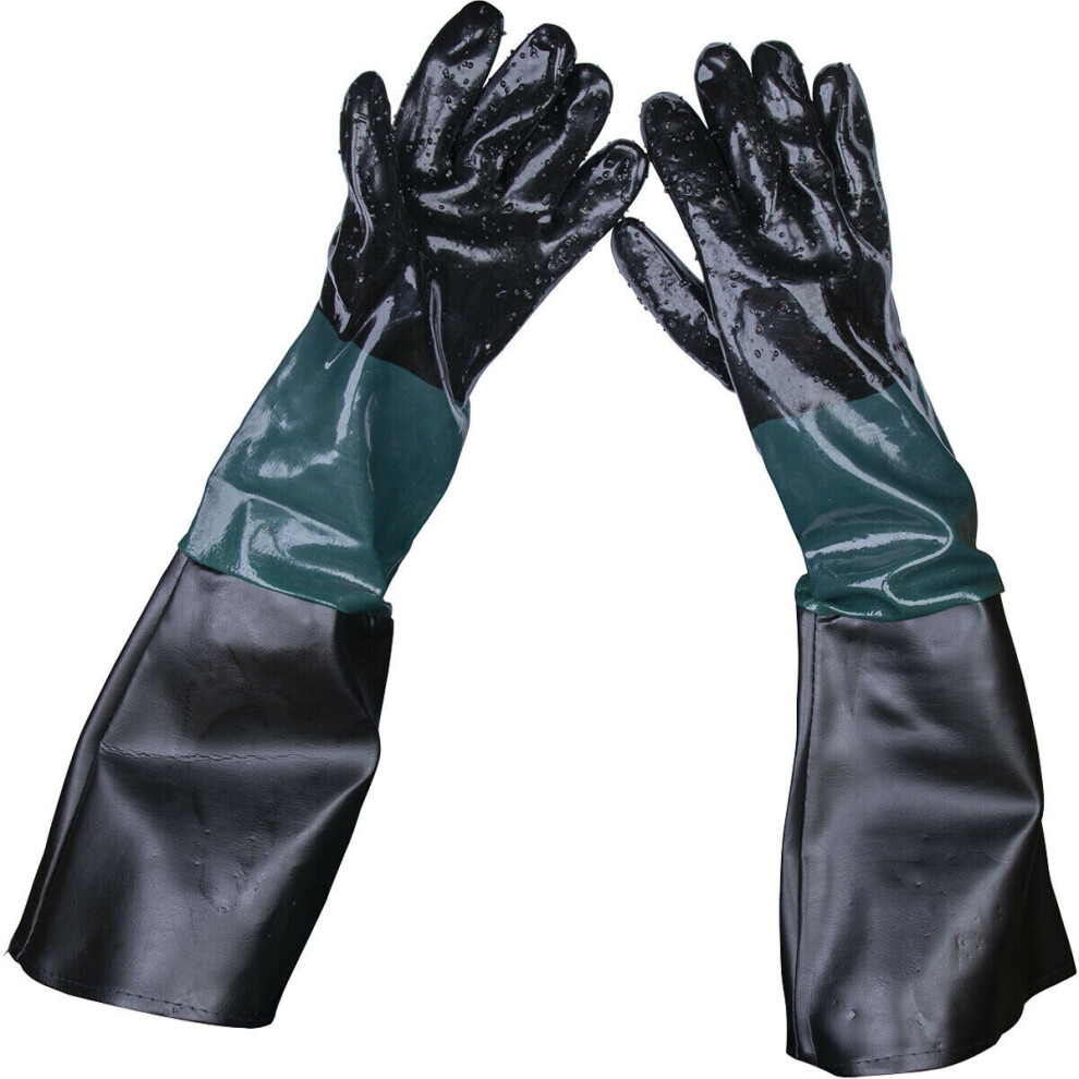 Loops Pair 585Mm Cuffed Shot Blasting Gauntlets - Hand Wrist & Forearm Protection