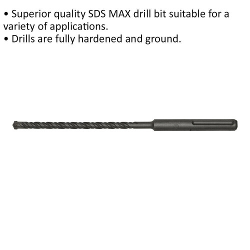 Loops 13 x 340mm SDS Max Drill Bit - Fully Hardened & Ground - Masonry Drilling 1