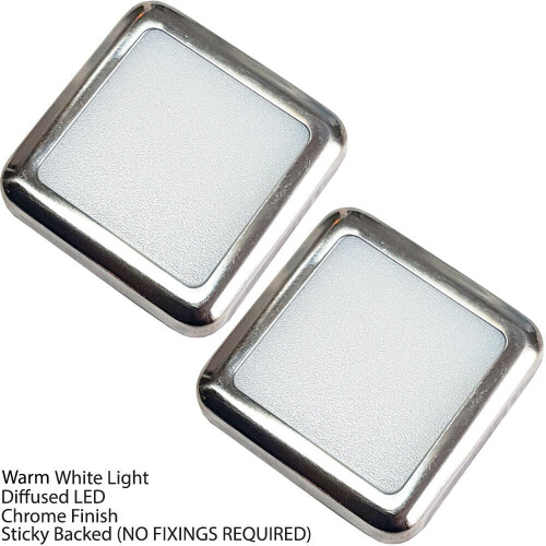 Loops Square LED Plinth Light Kit 2 WARM WHITE Spotlights Kitchen Bathroom Floor Panel 2