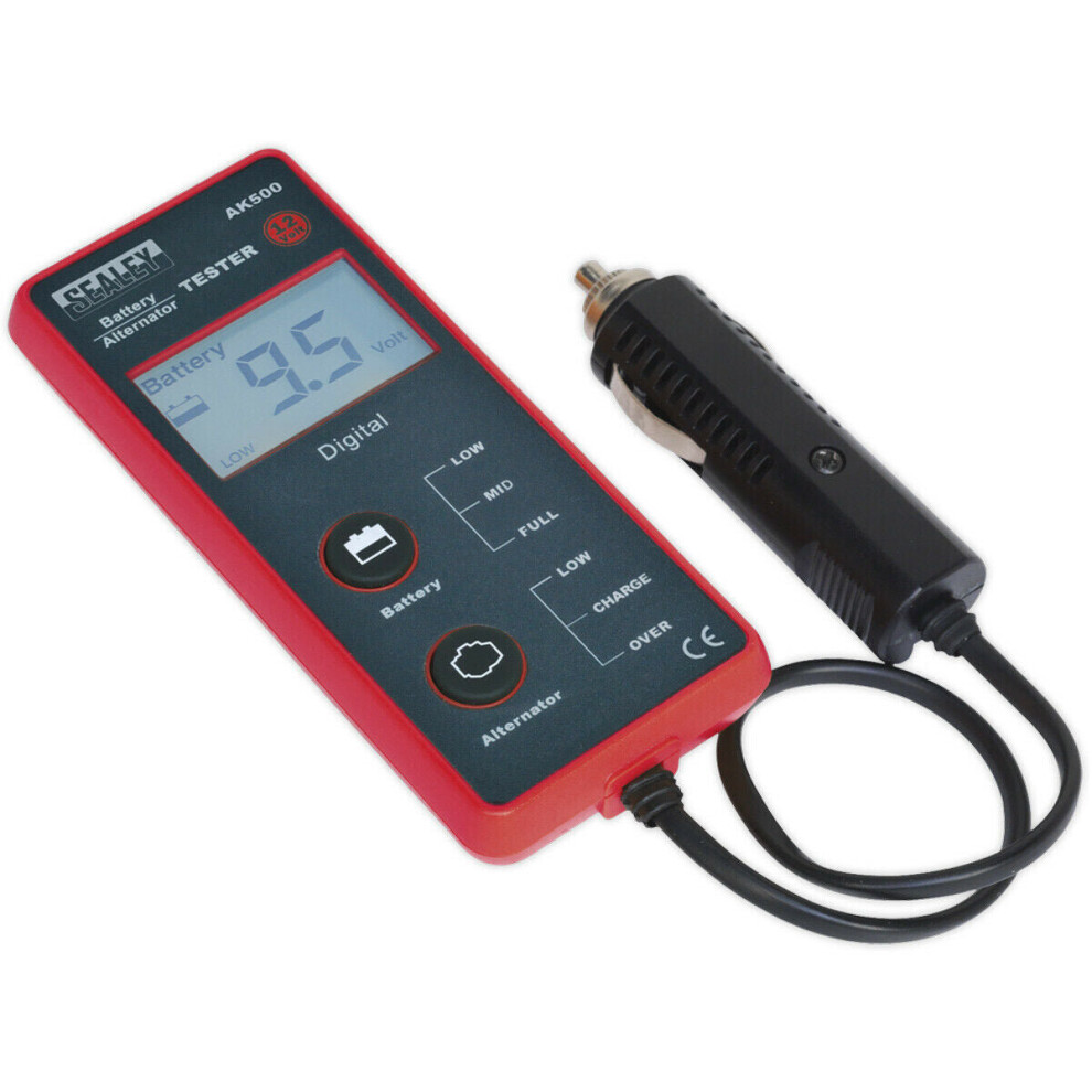 12V Battery & Alternator Tester - Led Display - Suits Dc Systems - 250Mm Cable 5056524245415