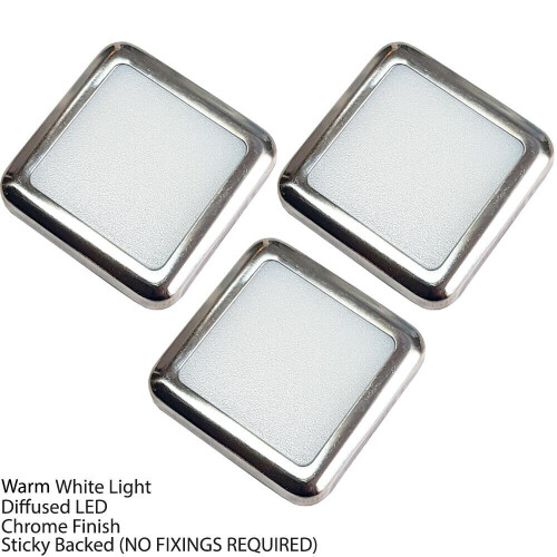 Loops Square LED Plinth Light Kit 3 WARM WHITE Spotlights Kitchen Bathroom Floor Panel 2