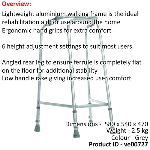 Loops Ultra Narrow Lightweight Walking Frame - Slim Design - 540mm Width - Paediatric 1