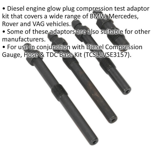 Loops Diesel Compression Adaptor Kit - Glow Plug Compression Tester - For BMW & VAG 1