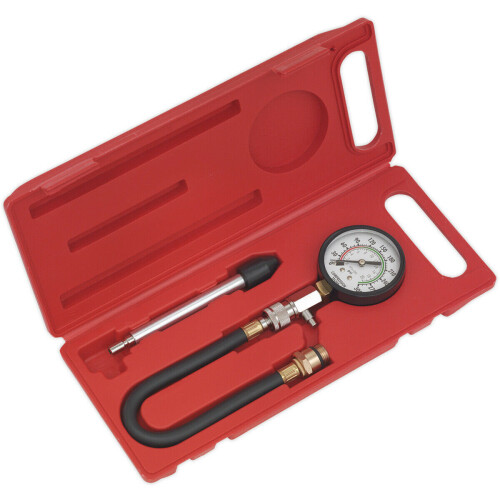 Loops 3 Piece Petrol Engine Compression Test Kit - 65mm Gauge - Quick Coupling