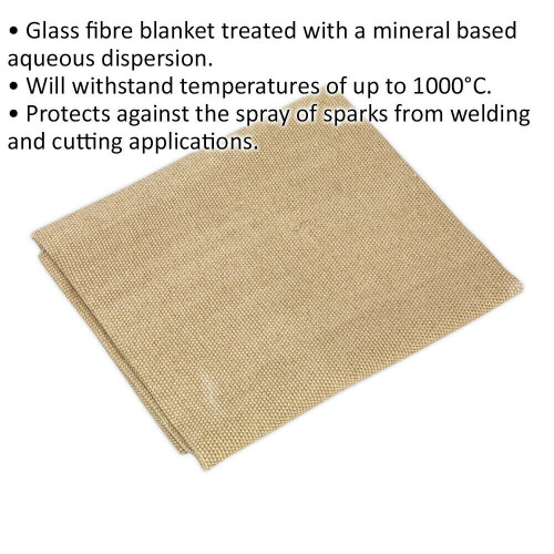 Loops Fibreglass Spark Proof Welding Blanket - 2000mm x 1000mm - Protective Cover 1