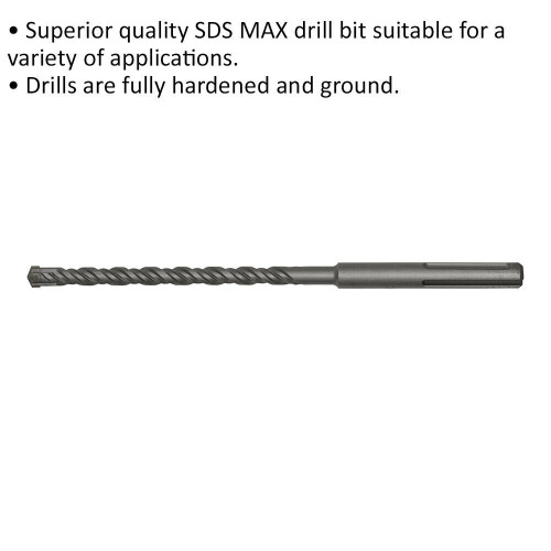 Loops 15 x 340mm SDS Max Drill Bit - Fully Hardened & Ground - Masonry Drilling 1