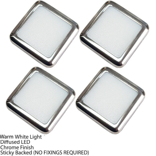 Loops Square LED Plinth Light Kit 4 WARM WHITE Spotlights Kitchen Bathroom Floor Panel 2