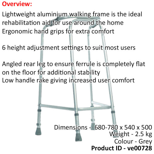 Loops Ultra Narrow Lightweight Walking Frame - Slim Design - 490mm Width - Small 1