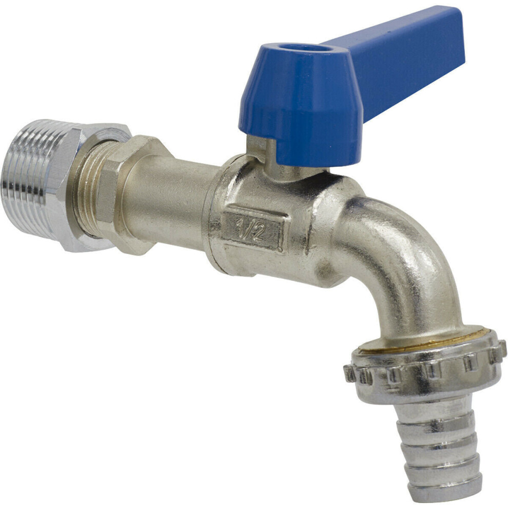 1/2" Bsp Drum Tap - 3/4" Bsp Adaptor Included - Hose Tail Outlet - Brass Body 5056581935113