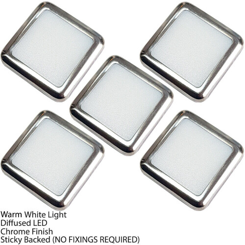Loops Square LED Plinth Light Kit 5 WARM WHITE Spotlights Kitchen Bathroom Floor Panel 2