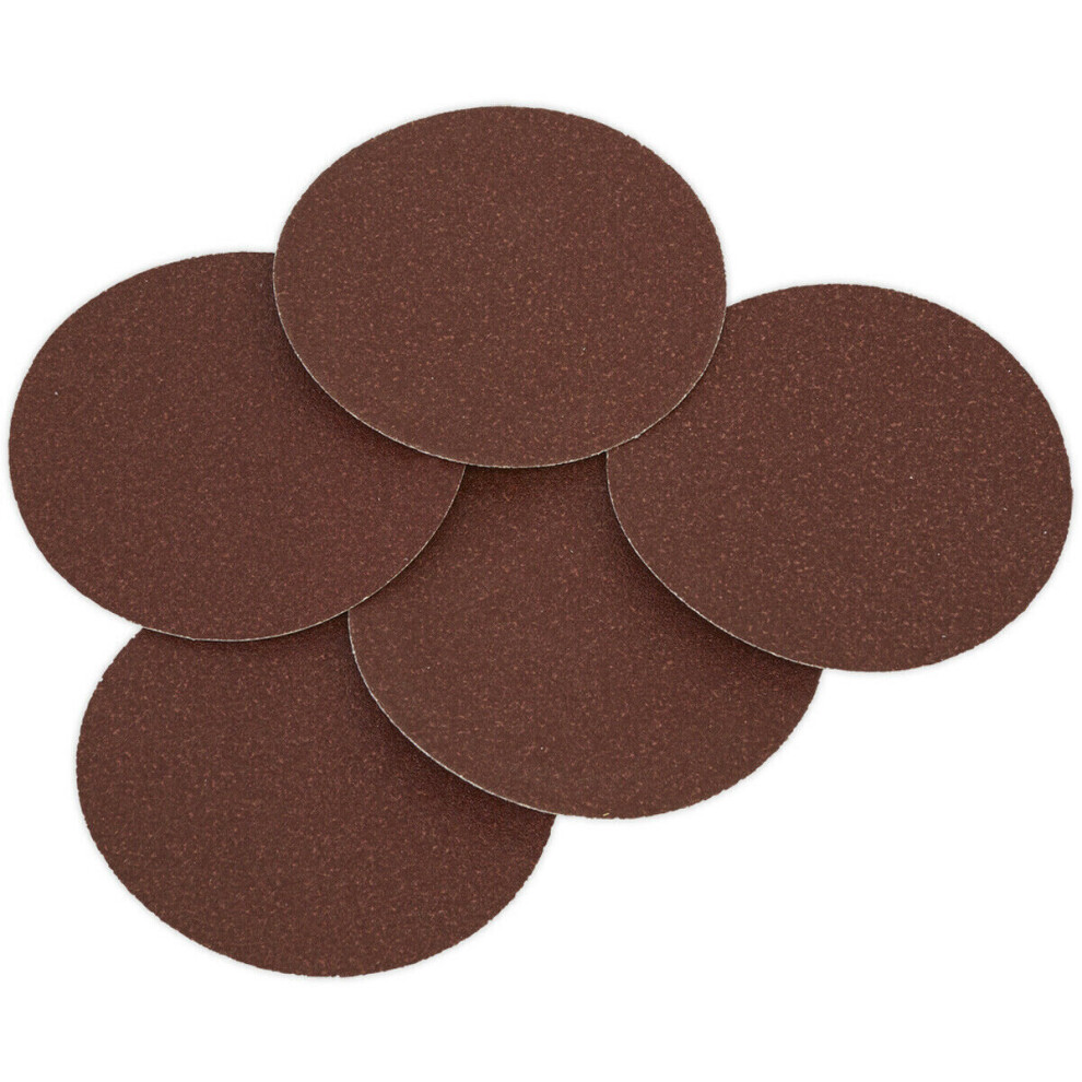 5 PACK - 125mm Self Adhesive Backed Sanding Disc - 80 Grit Aluminium Oxide Sheet