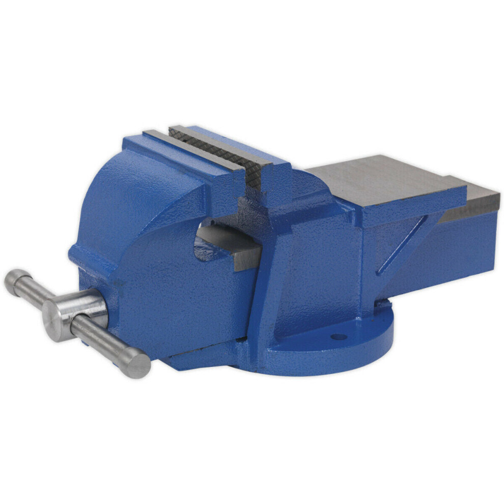 Photos - Vise Heavy Duty Bench Mountable Fixed Base Vice - 125mm Jaw Opening - Cast Iron Cast-Iron-Anvil-Drilling-Machinery-Fixed-Serrated