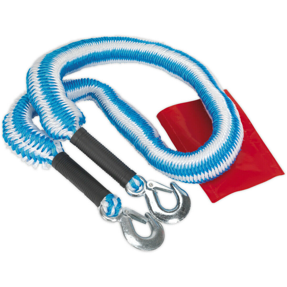 Heavy Duty Elastic Tow Rope - 2000kg Rolling Load Capacity - 1.5m to 4m Length