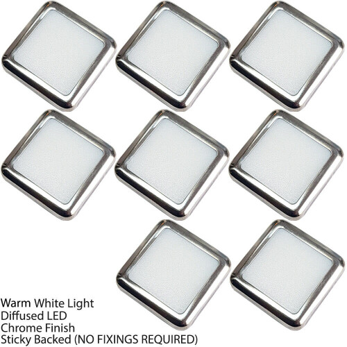 Loops Square LED Plinth Light Kit 8 WARM WHITE Spotlights Kitchen Bathroom Floor Panel 2