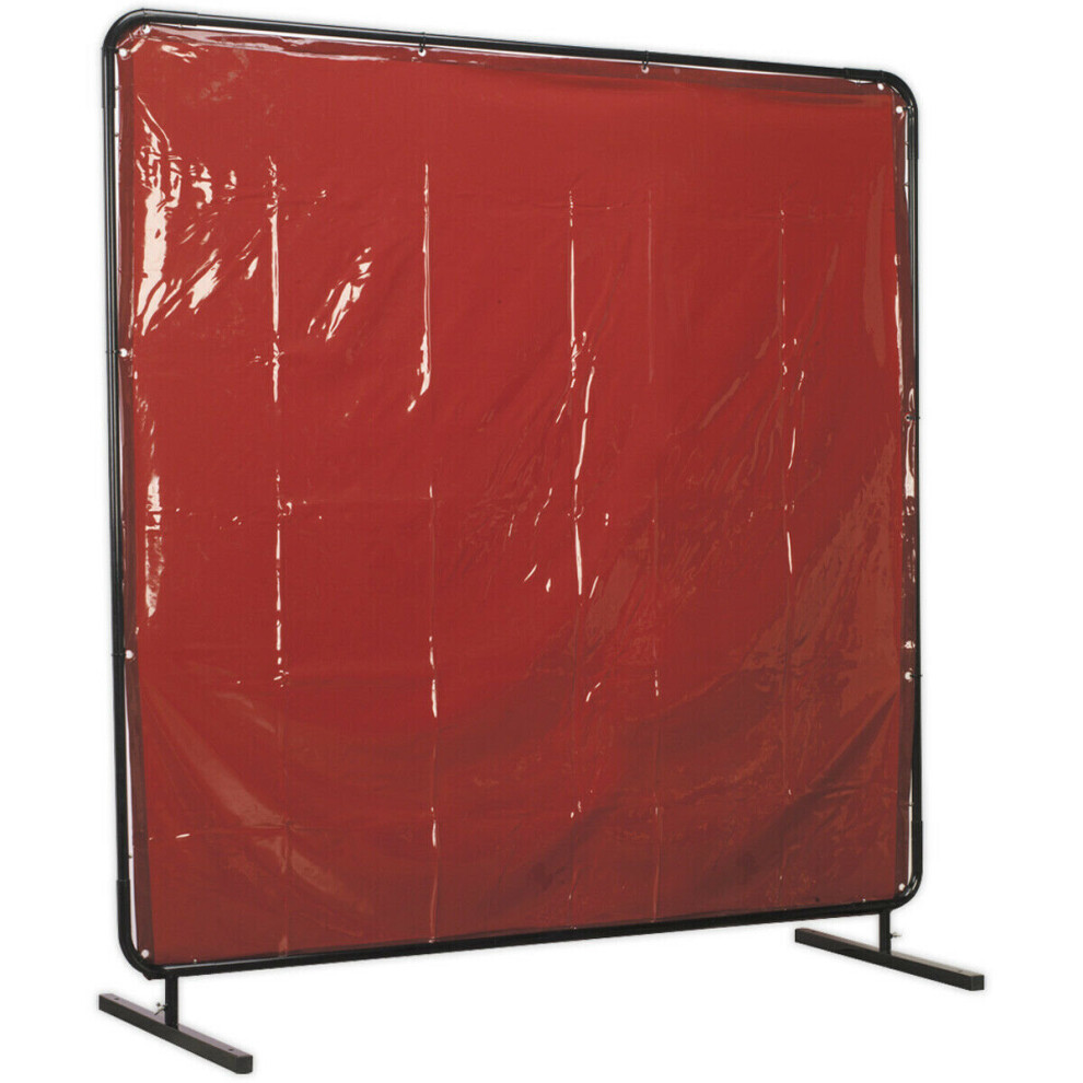 Workshop Welding Curtain & Frame - 1.8M X 1.75M - Easy Assembly - Bs En 1598 5056581928597