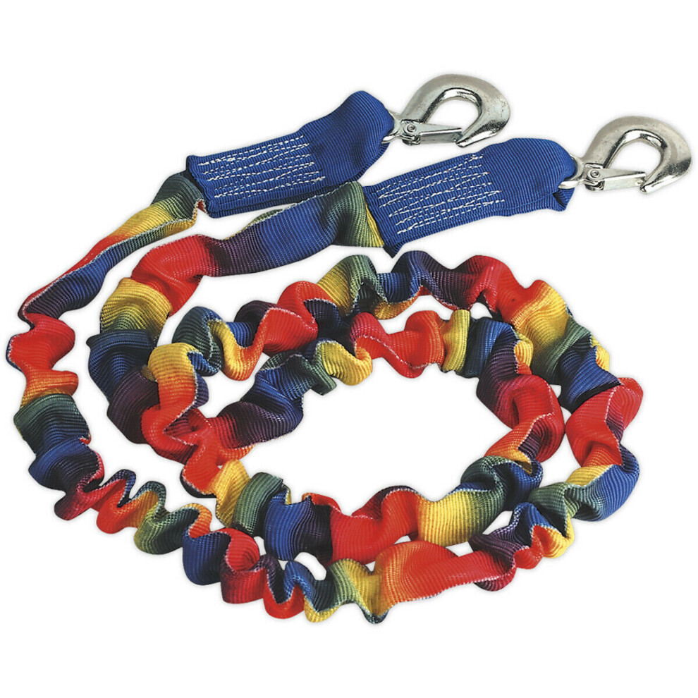 Loops Heavy Duty Elasticated Webbing Tow Rope - 3000Kg Rolling Load Capacity