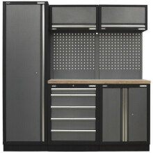 Garage Storage System Unit - 1960 x 485 x 2000mm - 36mm Pressed Wood Worktop