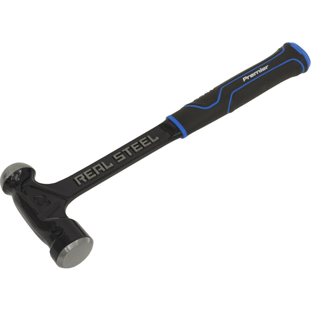 32oz One Piece Steel Ball Pein Hammer - Shock Reducing Textured Rubber Grip-image-OPC-P8WM27H-NEW