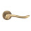 Loops 4x PAIR Scroll Shaped Lever Handle on Round Rose Concealed Fix Antique Brass 4