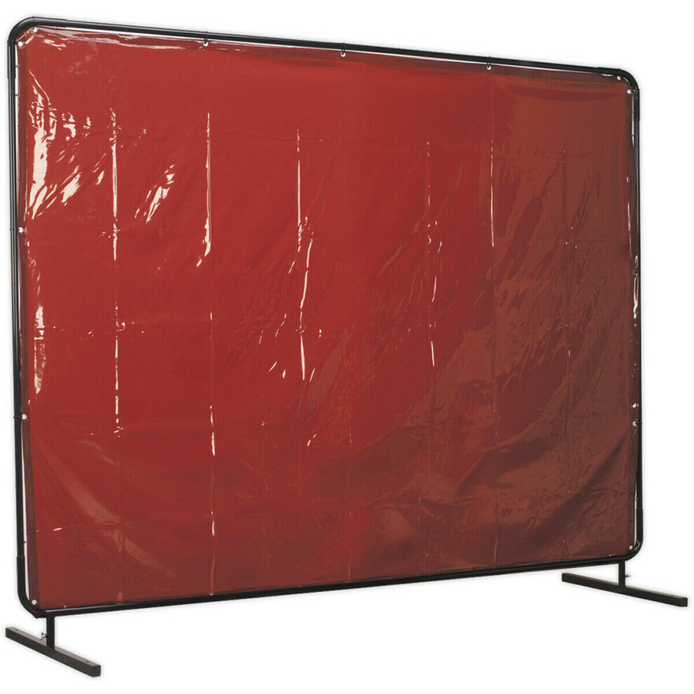 Workshop Welding Curtain & Frame - 2.4m x 1.75m - Easy Assembly - BS EN 1598