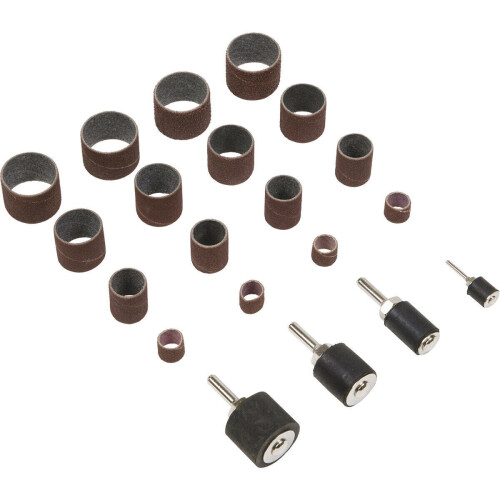 Loops 20 PACK - Spiral Band Sanding Kit - Rubber Drum & Sanding Sleeves - Various Grit