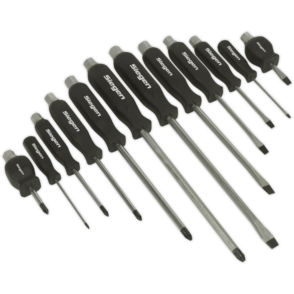 Loops 12 Pack Hammer Through Screwdriver Set - Hardened Steel Hammer Strike Chisel Cap