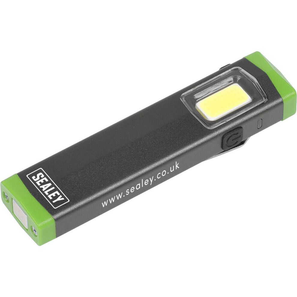 Loops Mini Aluminium Hand Torch - 3W Cob Led - Rechargeable - 2 Brightness Settings