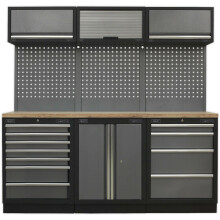 Garage Storage System Unit - 2040 x 485 x 2000mm - 36mm Pressed Wood Worktop