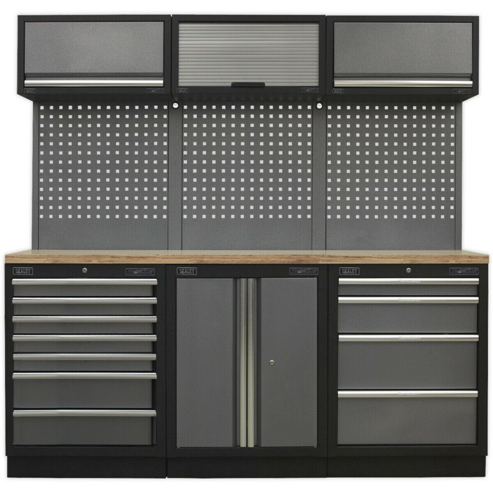 Garage Storage System Unit - 2040 x 485 x 2000mm - 36mm Pressed Wood Worktop