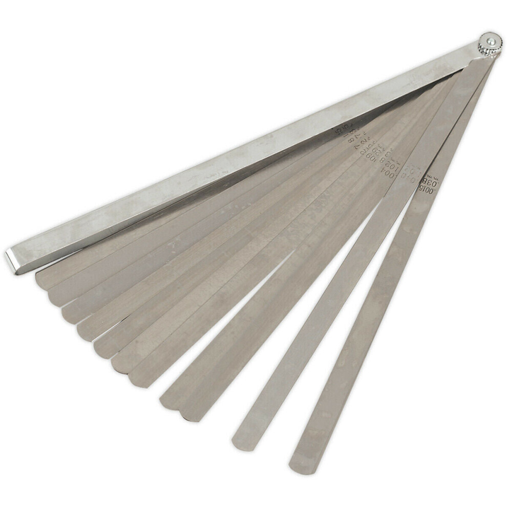 Loops 25 Blade Feeler Gauge - Extra-Long 300 X 13Mm Blades - Imperial & Metric