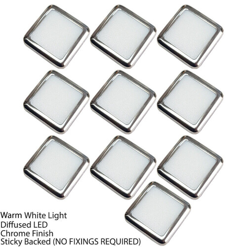 Loops Square LED Plinth Light Kit 10 WARM WHITE Spotlight Kitchen Bathroom Floor Panel 2
