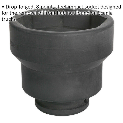 Loops 80mm SCANIA Front Hub Nut Socket - 3/4" Square Drive - 8 Point Impact Bit 1