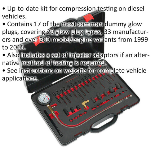 Loops Compression Test Kit - Suitable for Diesel Engines - Injector Adaptors 1