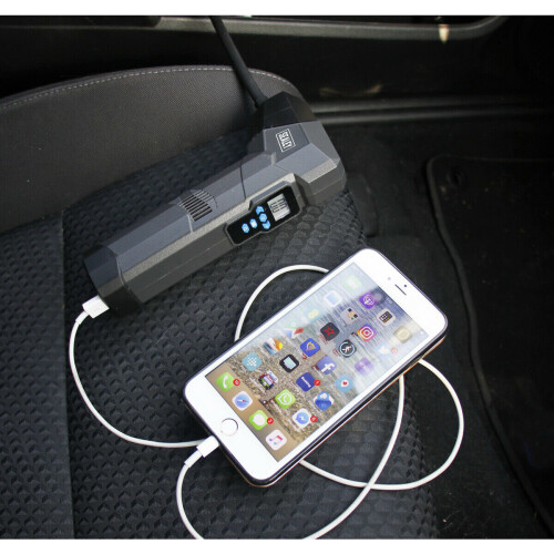 Loops Rechargeable Compact Digital Tyre Inflator - Power Bank & Work Light - Micro USB 2