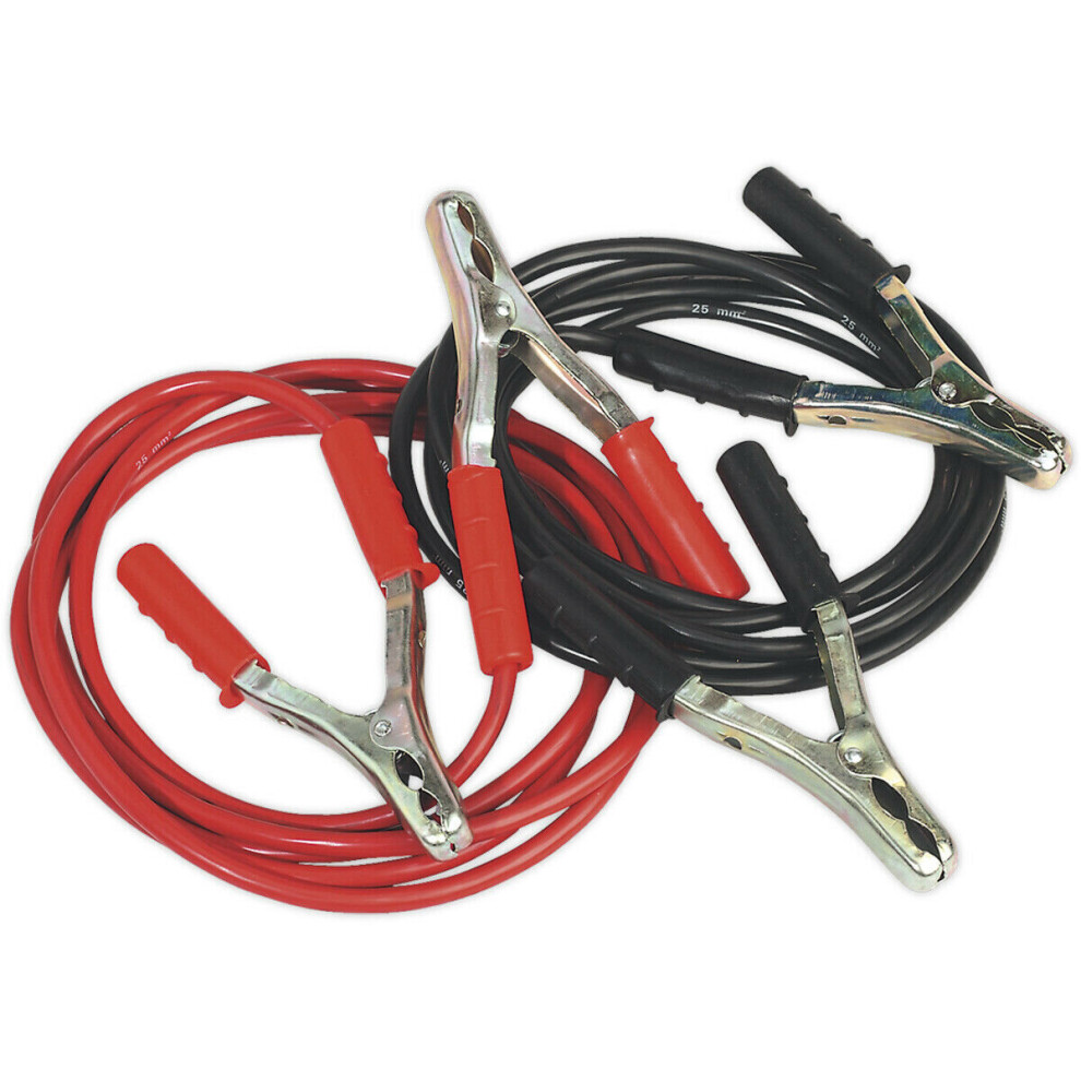 600A Copper Booster Cables - 3.5m x 25mm - PVC Sheathed - Insulated Clamps