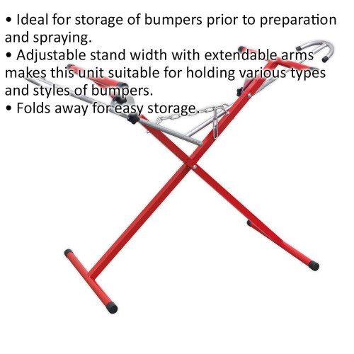 Loops Folding Bumper Panel Stand - Bodyshop Storage & Preparation Stand - Adjustable 1