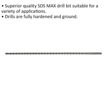 18 x 940mm SDS Max Drill Bit - Fully Hardened & Ground - Masonry Drilling