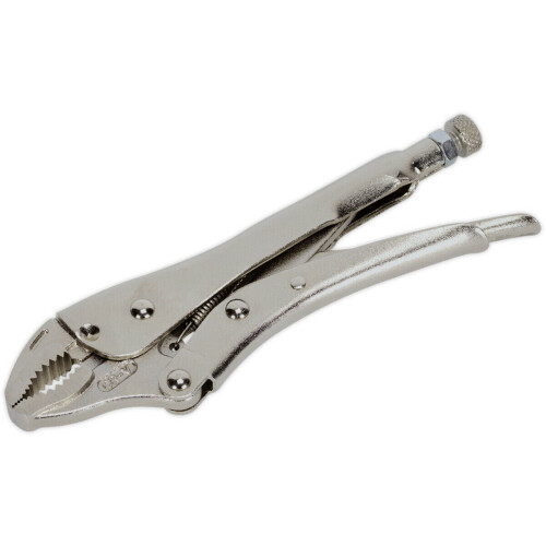 Loops 180mm Locking Pliers - Curved Deeply Serrated 35mm Jaws - Hardened Teeth