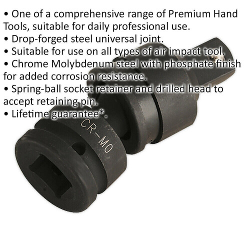 Loops Universal 3/4" Square Drive Impact Joint - Drop Forged - Spring Ball Retainer 1