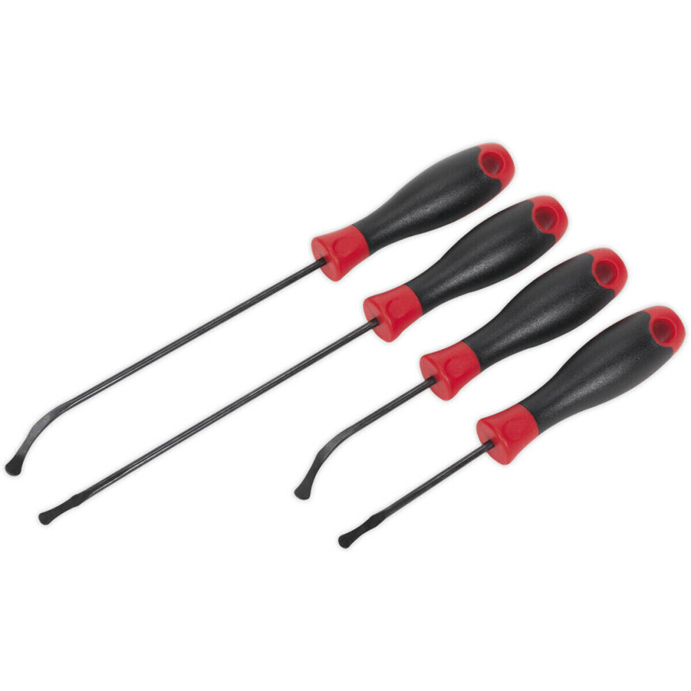 4 Piece O-Ring Removal Tool Set - Contoured & Spoon Tips - Angled Seal Puller 5056581941794
