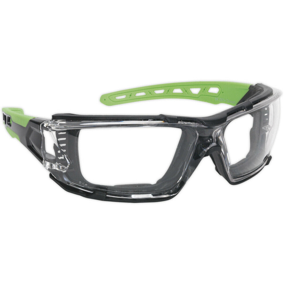 Loops Wraparound Safety Spectacles - Eva Foam Padding - Lens - Flexible Tpr Arms Clear